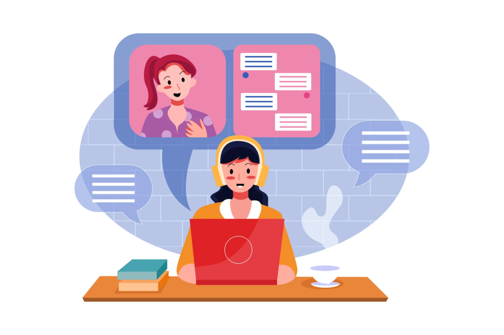 Una reclutadora y una postulante teniendo una entrevista virtual